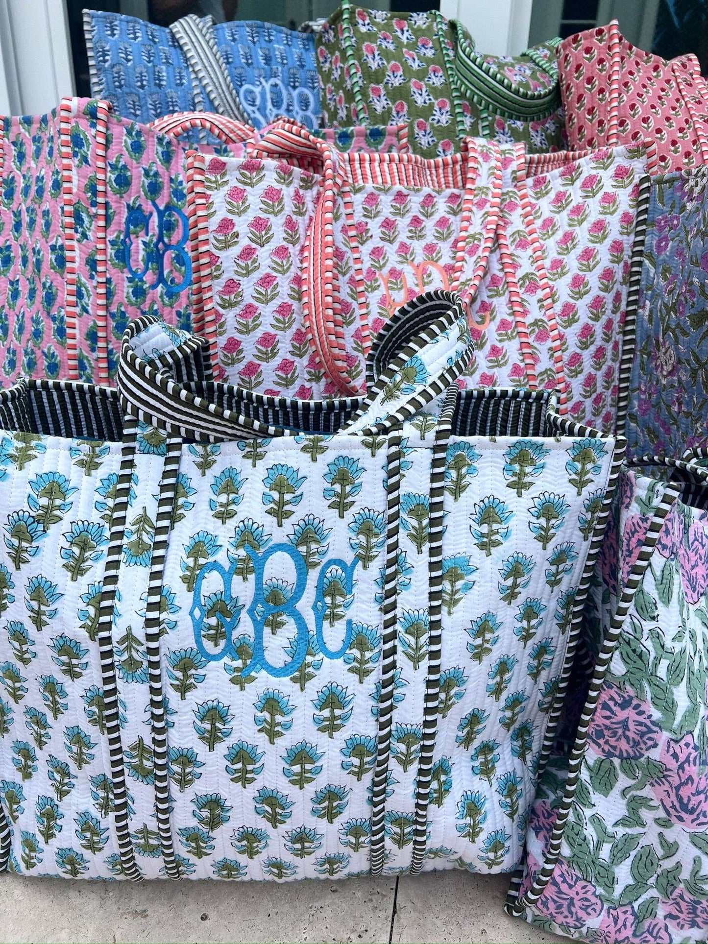 Quilted Block Tote Bag