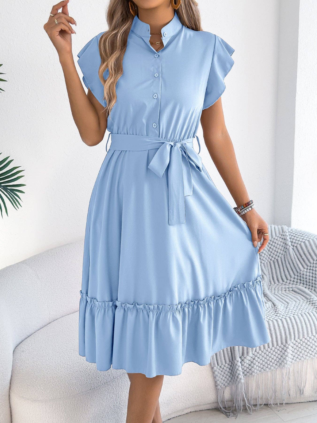 Light Blue Ruffle Dress