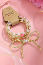 Bow Knot Pearl Beaded Bracelet