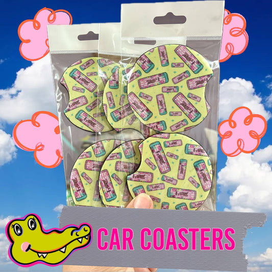 Cotton candy Alani car coasters
