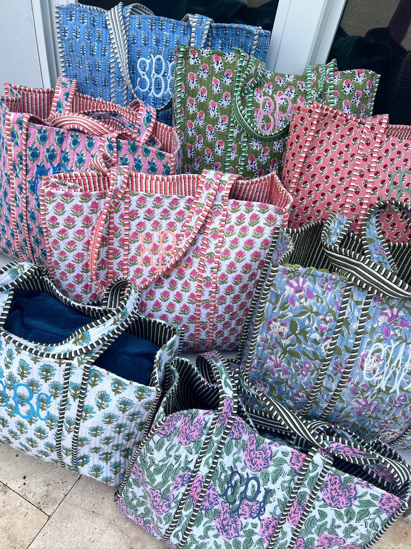Quilted Block Tote Bag