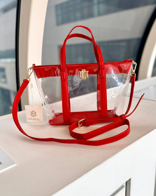Molly Clear Mini Tote Red