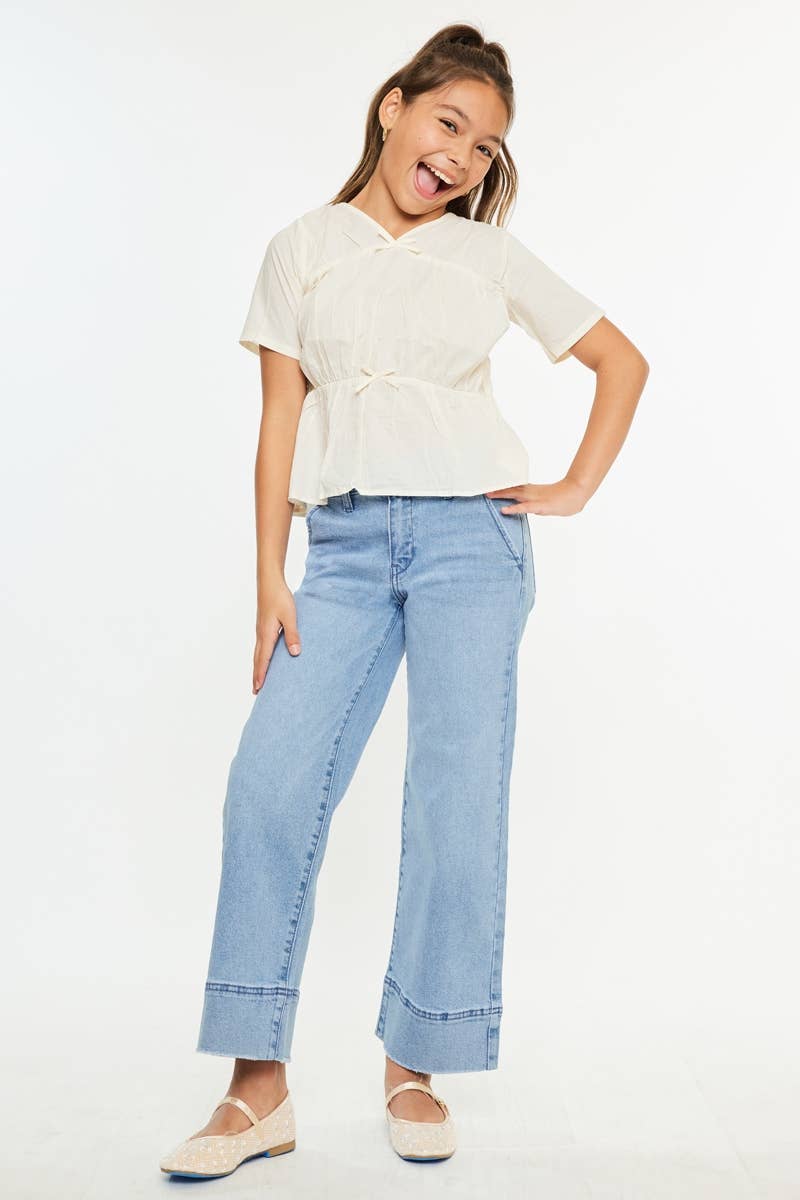 YOUTH HIGH RISE CROP WIDE LEG-YC9400M2