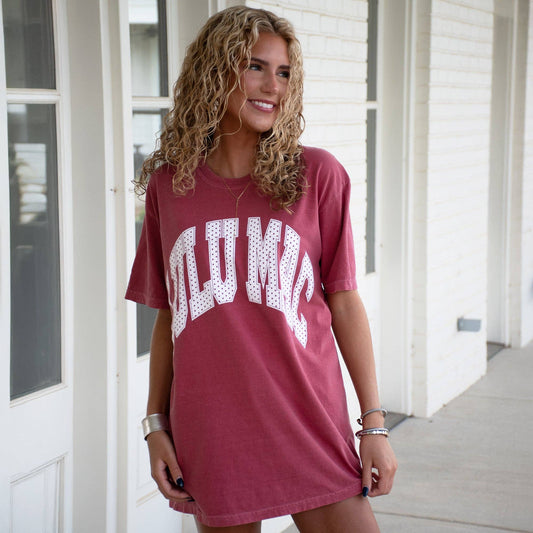 LM-Polka Dot Crimson  Tee