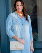 Bryn Clutch/Crossbody Woven Almond