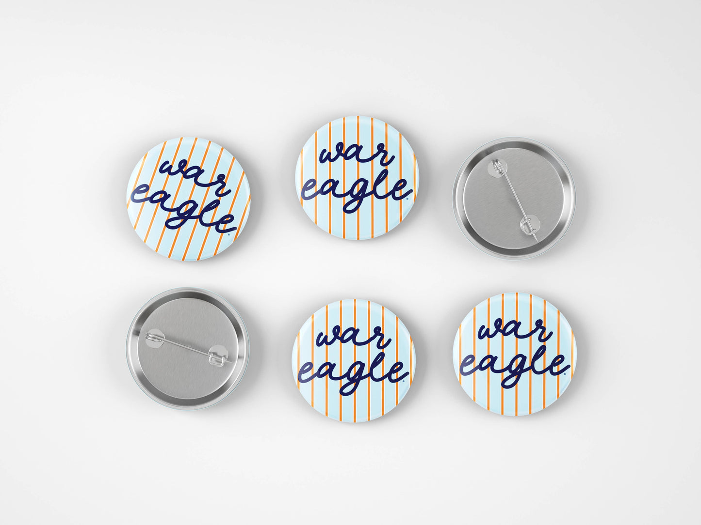Auburn War Eagle Striped Button