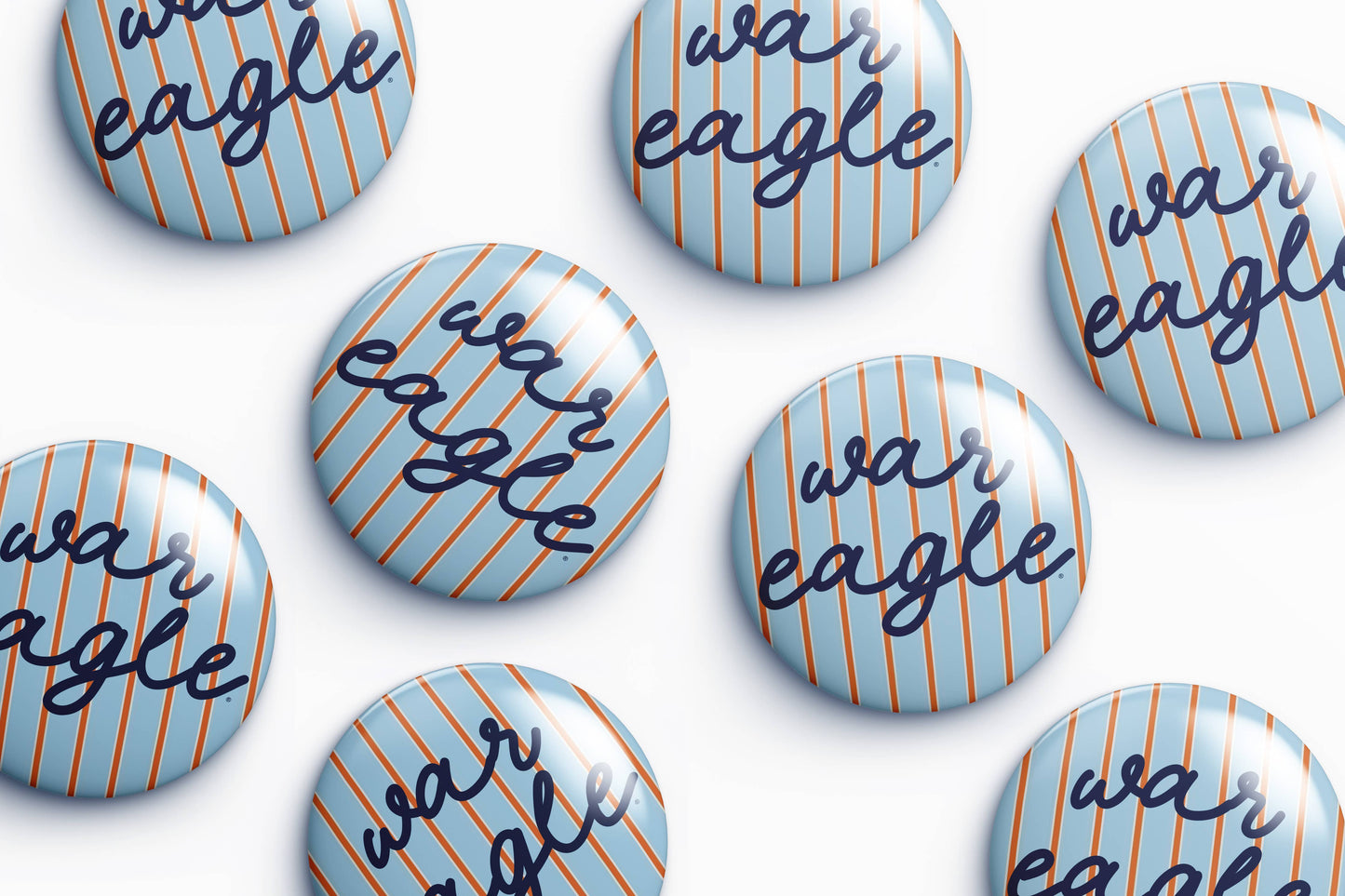 Auburn War Eagle Striped Button
