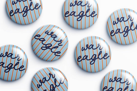 Auburn War Eagle Striped Button