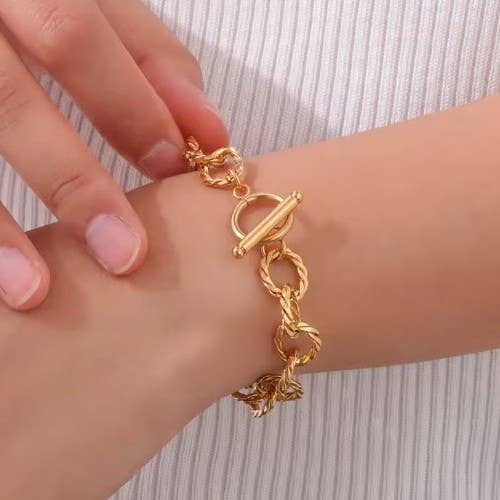 18K STAINLESS STEEL TARNISH FREE CHAIN BRACELET | 40B5227