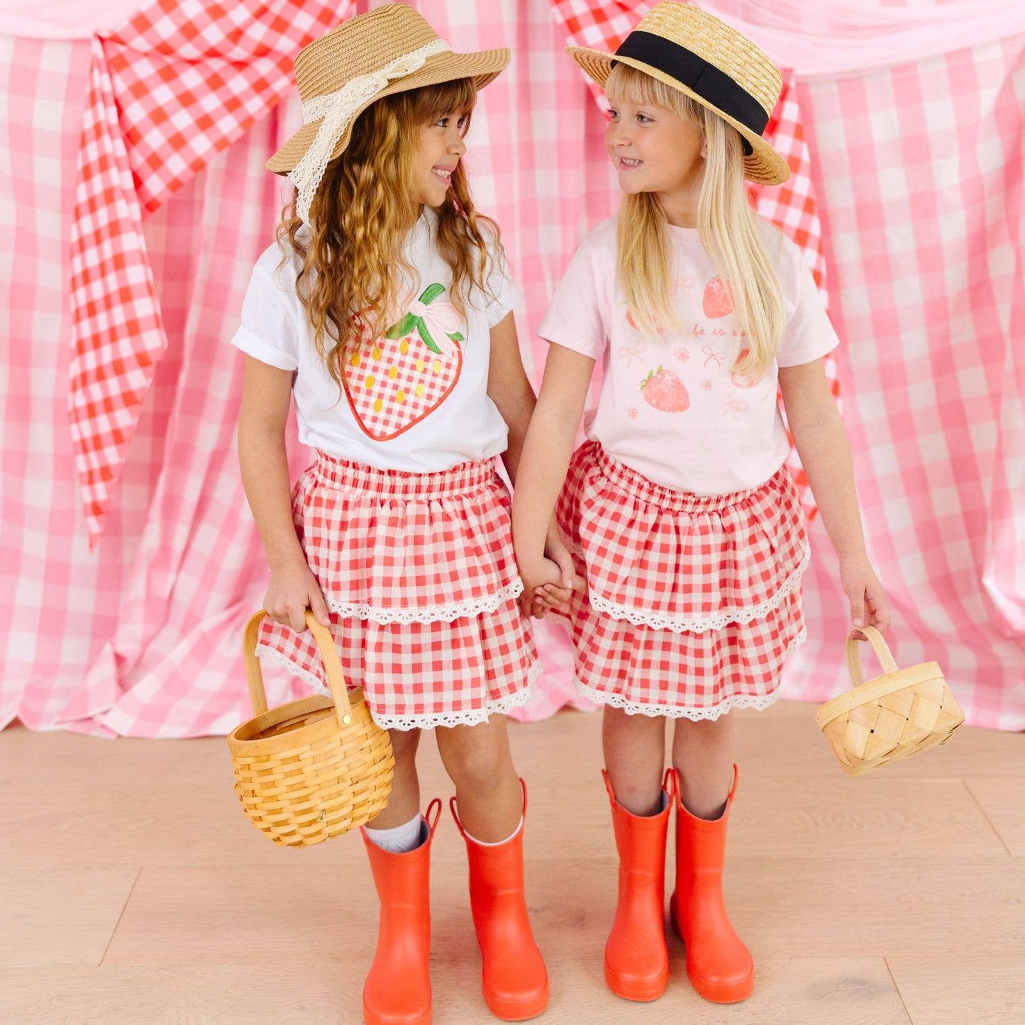 Red Gingham Skort - Kids Clothing - Spring Summer