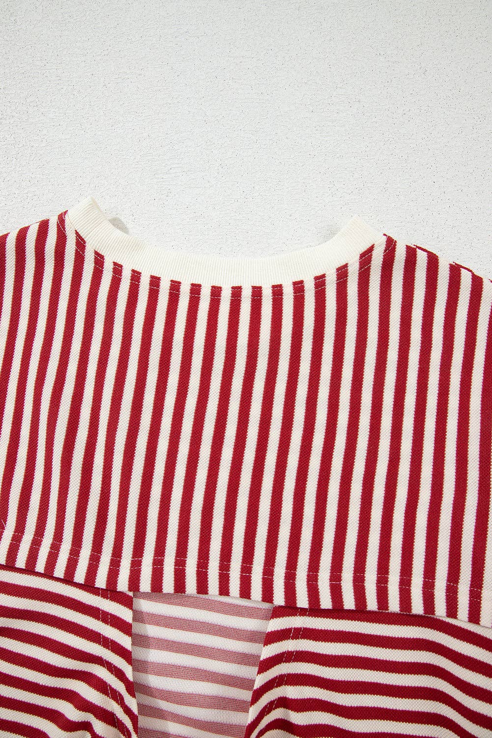 Red Stripe Bow Cutout Back Tee