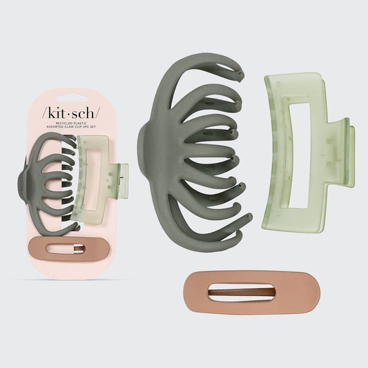 Recycled Plastic Assorted Claw Clip Set