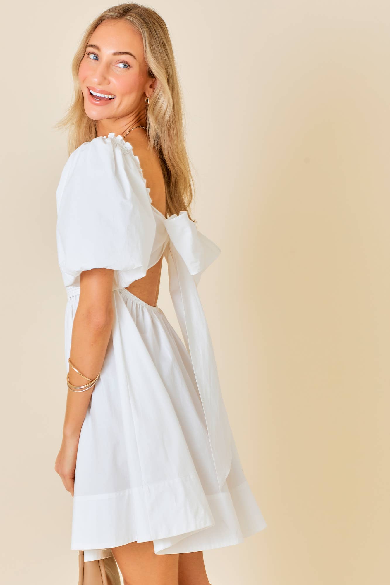 Ruffle Square A-line Cotton Midi Dresses