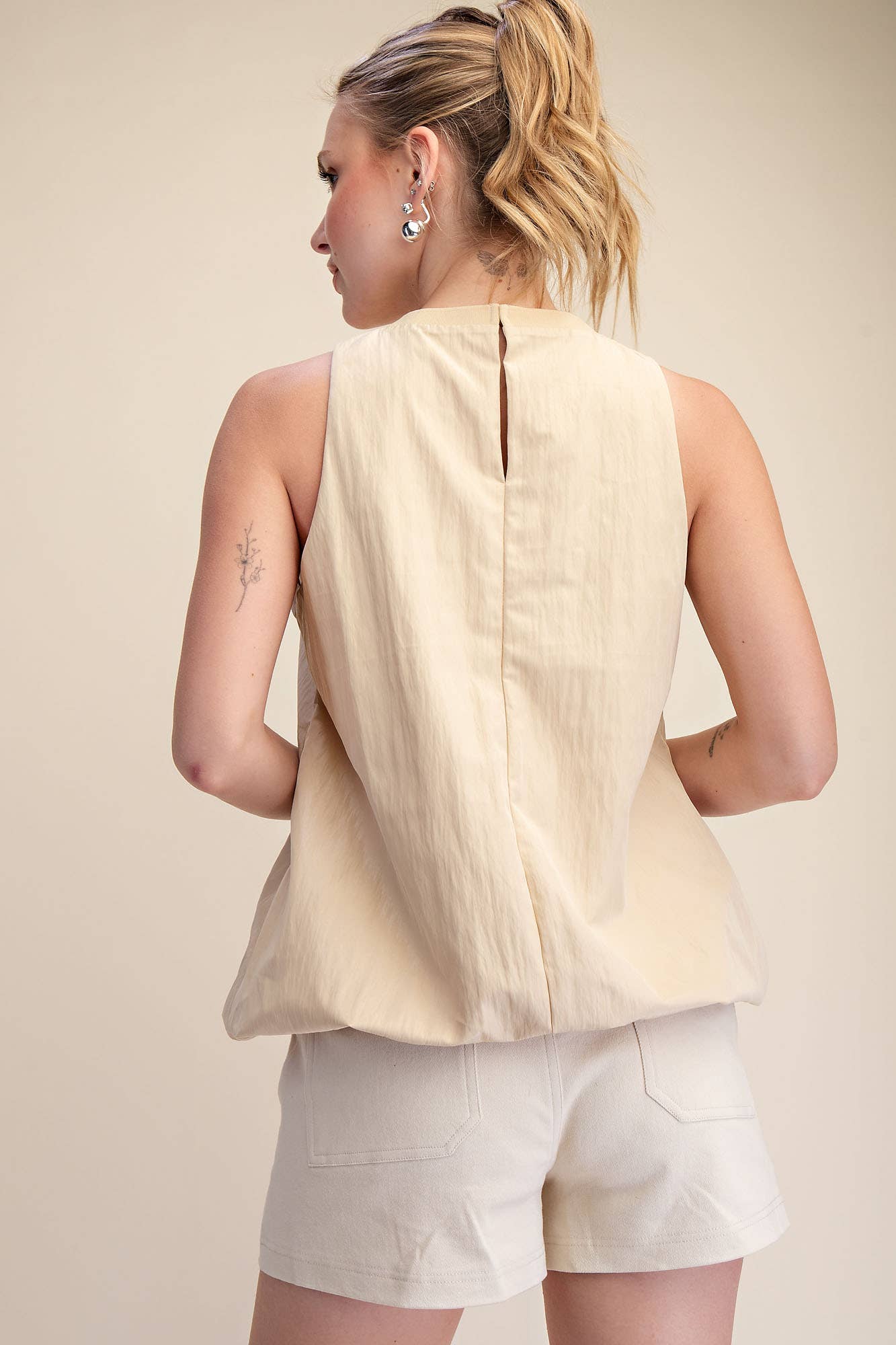 Sleeveless Crew-Neck Top