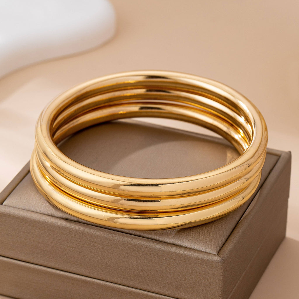 Chunky Triple Tube Bangle Set | 80B1604