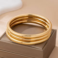 Chunky Triple Tube Bangle Set | 80B1604