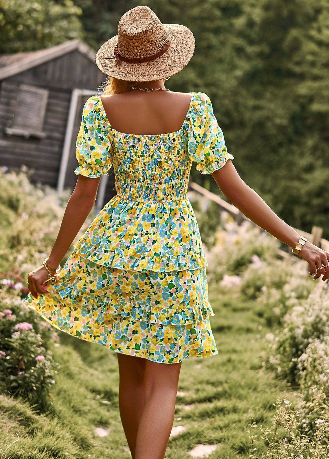 Floral Smocked  Dress