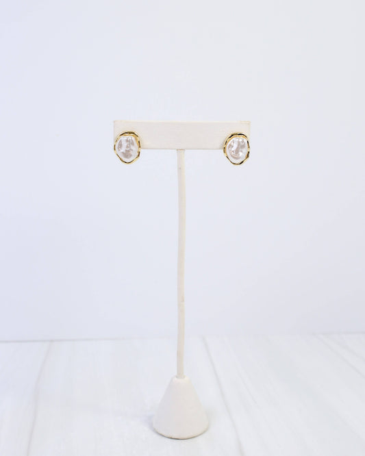 East Aurora Pearl Stud Earring Cream