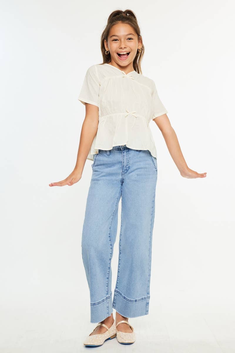 YOUTH HIGH RISE CROP WIDE LEG-YC9400M2