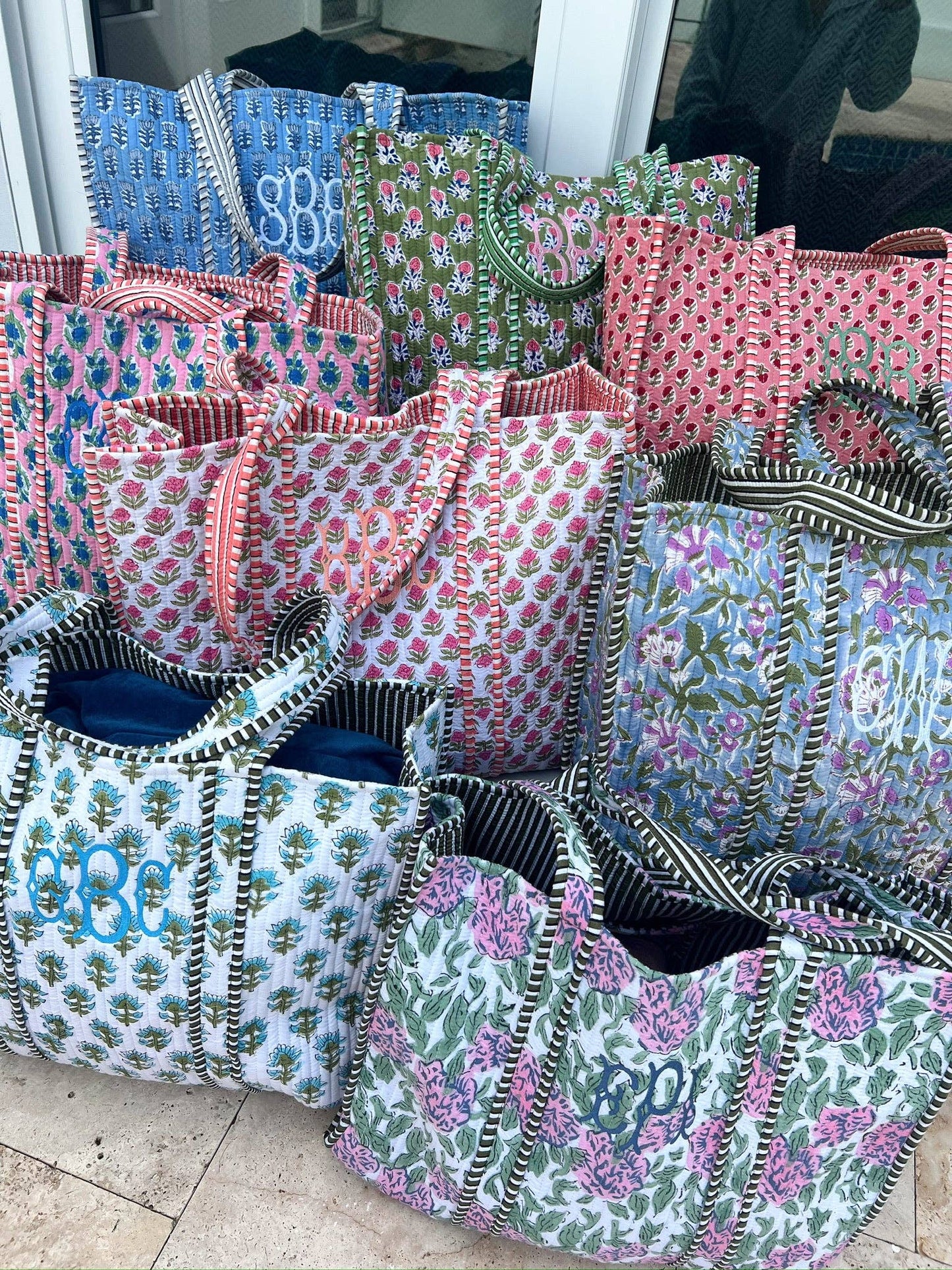 Quilted Block Tote Bag