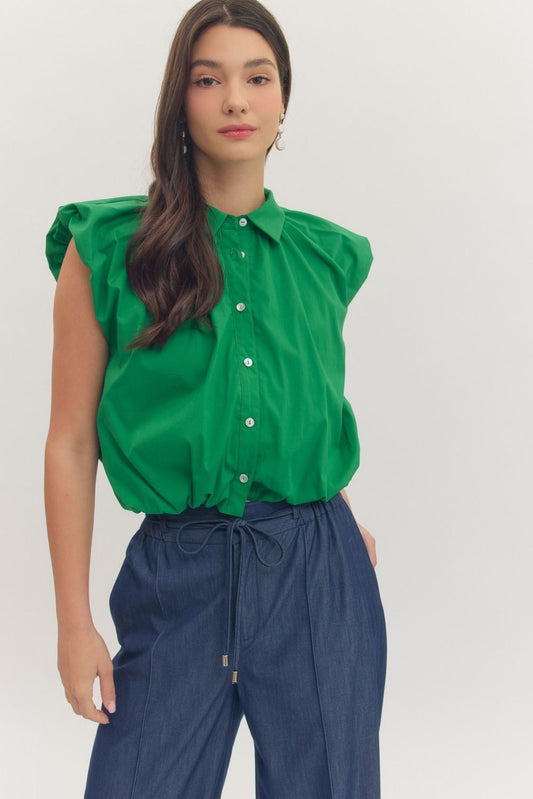 Green Button Blouse