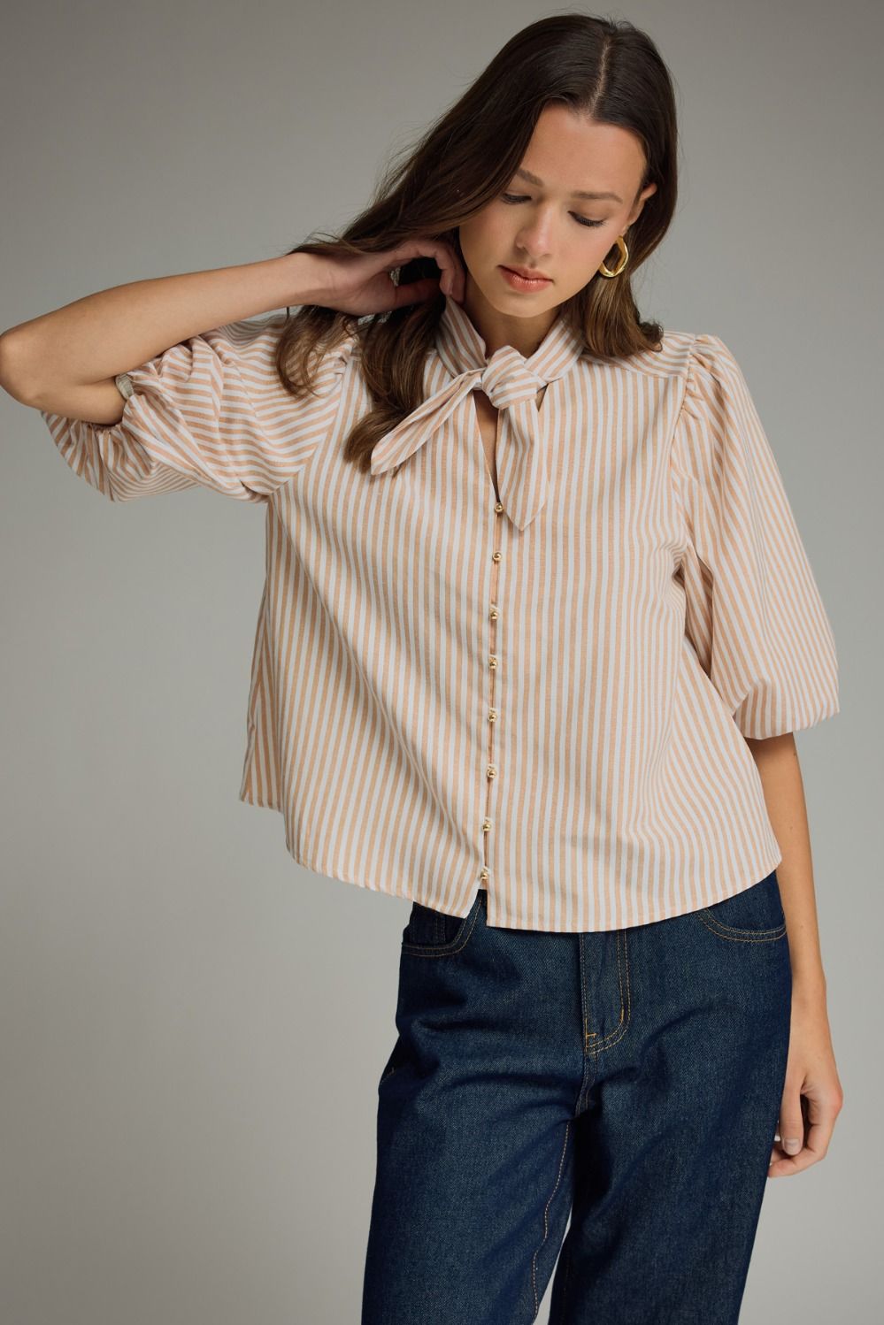 Stripe Self-Tie Top