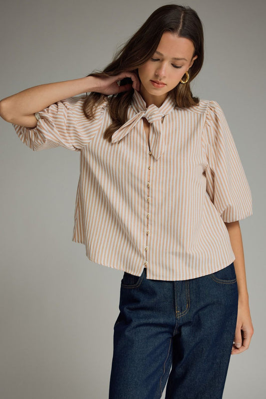 Stripe Self-Tie Top