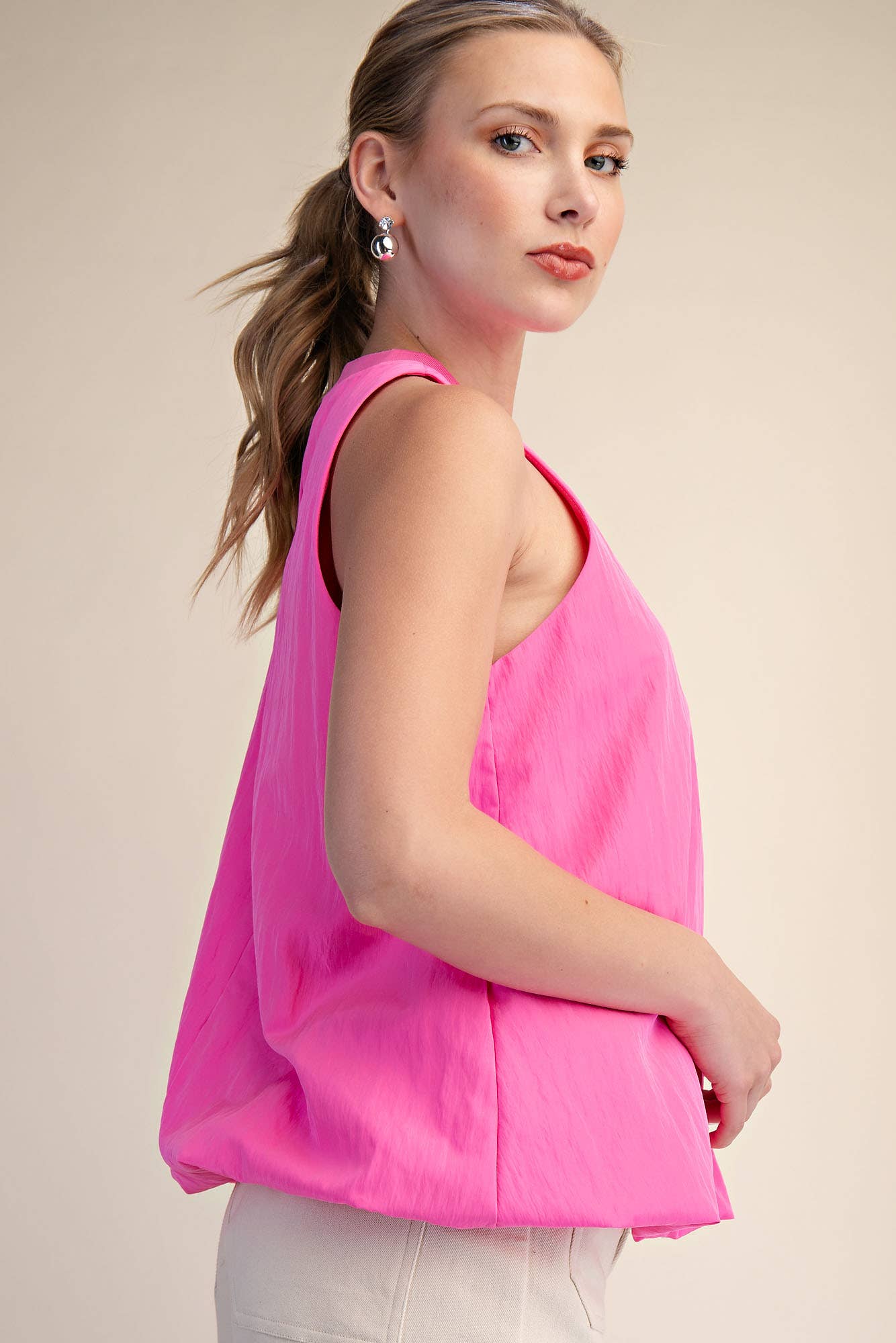 Sleeveless Crew-Neck Top