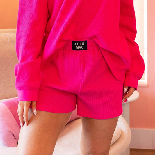 Lulu Mac Waffle Shorts PInk