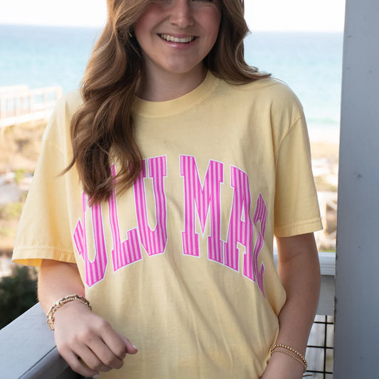 LLM Yellow Pink Stripe