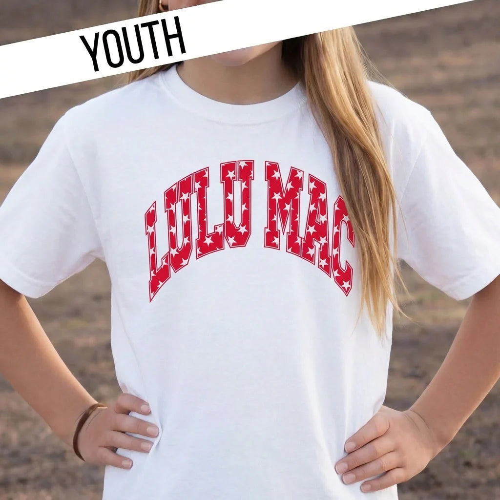 LLM Youth White Red & Blue Stars